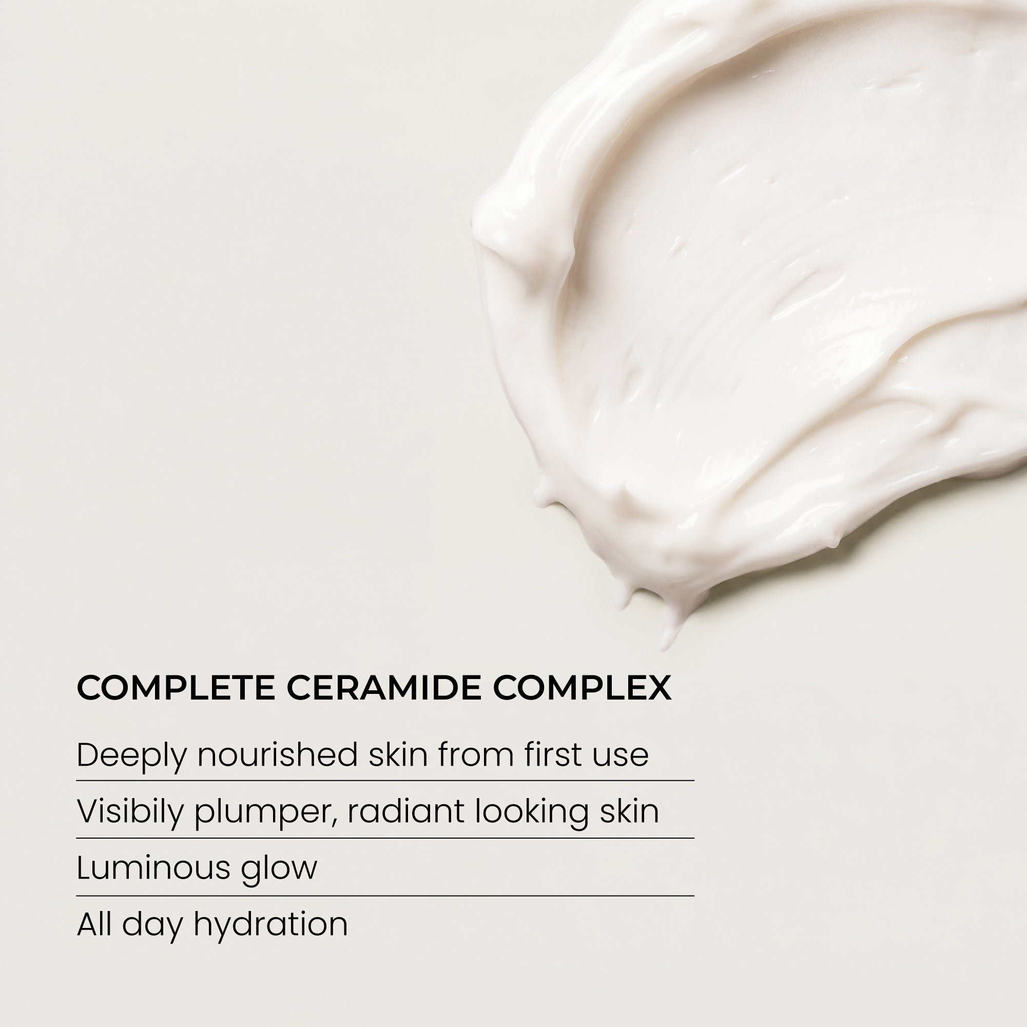 Swatch of Indie Lee Barrier Boost Moisture Cream on a white background with text overlay