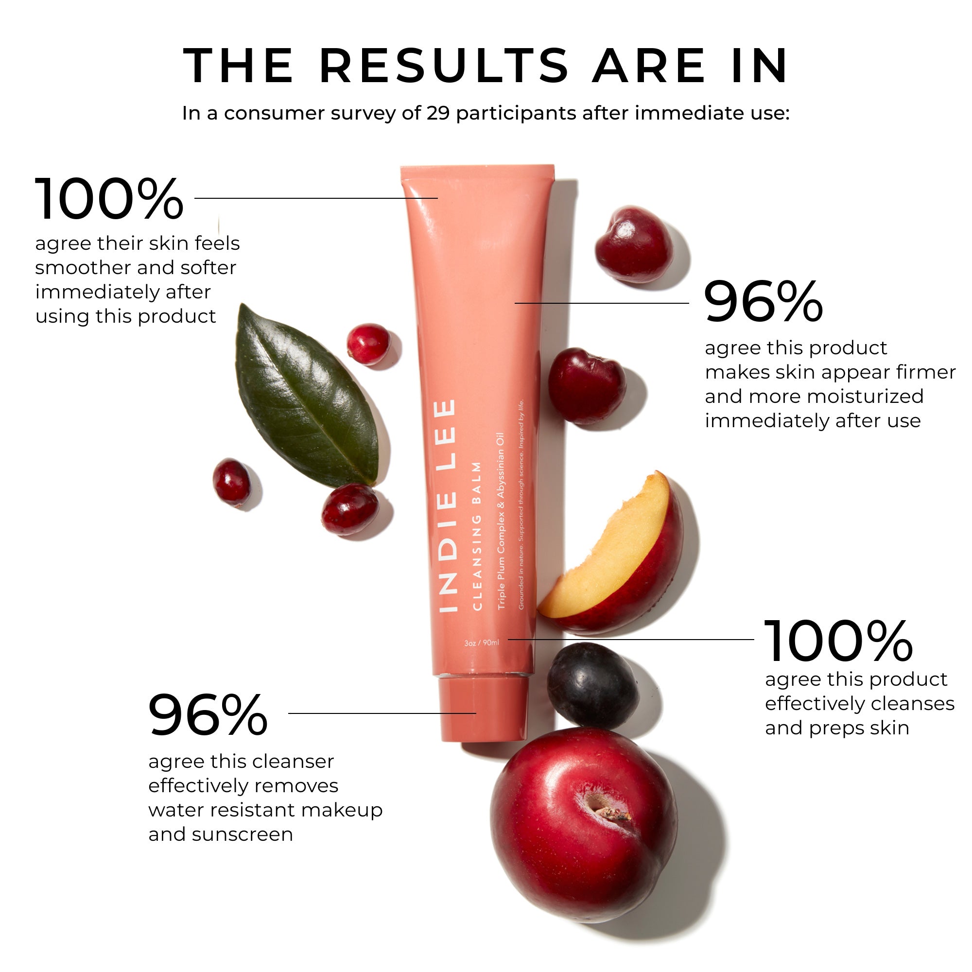 Indle Lee Cleansing Balm on a white background with text overlay